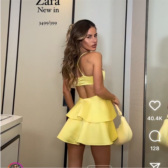VOLUMINOUS SATIN EFFECT MINI DRESS - Picture 1 of 17